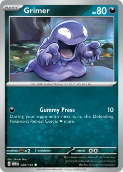 Grimer Pokemon card from 151, card number 88