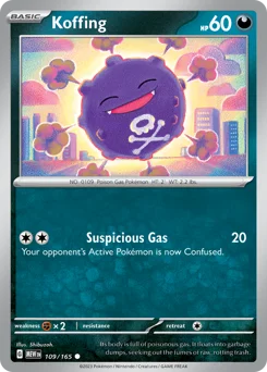 Koffing Pokemon card from 151, card number 109