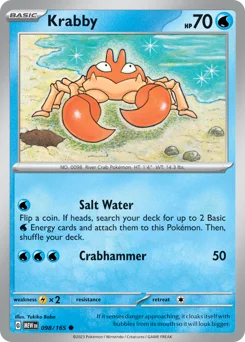 Krabby Pokemon card from 151, card number 98