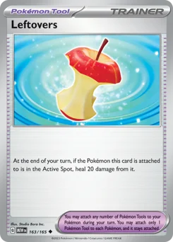 Leftovers Pokemon card from 151, card number 163