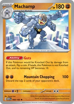 Machamp Pokemon card from 151, card number 68