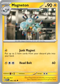 Magneton Pokemon card from 151, card number 82