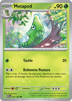 Metapod Pokemon card from 151, card number 11