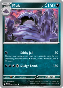 Muk Pokemon card from 151, card number 89