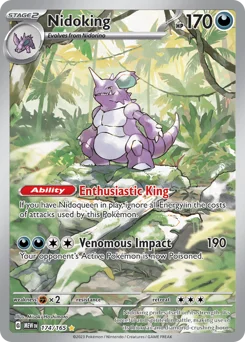 Nidoking Pokemon card from 151, card number 174