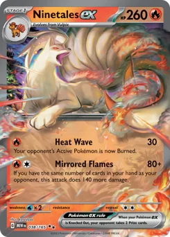 Ninetales ex Pokemon card from 151, card number 38