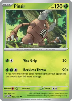 Pinsir Pokemon card from 151, card number 127