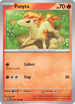Ponyta Pokemon card from 151, card number 77