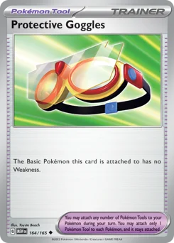 Protective Goggles Pokemon card from 151, card number 164