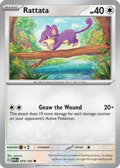 Rattata Pokemon card from 151, card number 19