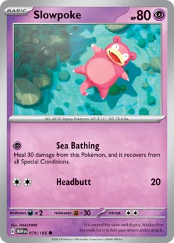 Slowpoke Pokemon card from 151, card number 79