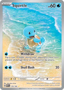 Squirtle Pokemon card from 151, card number 170