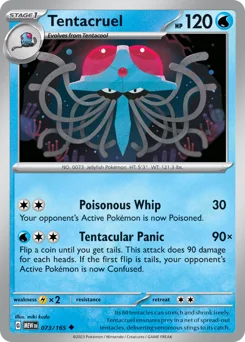 Tentacruel Pokemon card from 151, card number 73