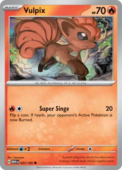 Vulpix Pokemon card from 151, card number 37