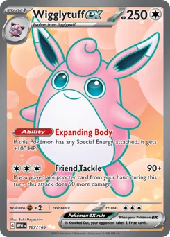 Wigglytuff ex Pokemon card from 151, card number 187