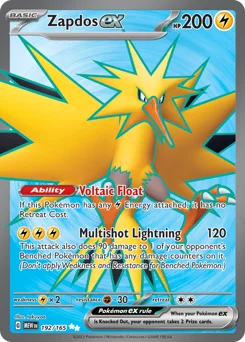Zapdos ex Pokemon card from 151, card number 192