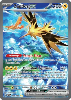 Zapdos ex Pokemon card from 151, card number 202