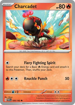 Charcadet Pokemon card from Paradox Rift, card number 26