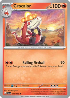 Crocalor Pokemon card from Paradox Rift, card number 24