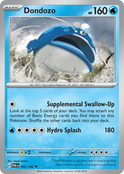 Dondozo Pokemon card from Paradox Rift, card number 55