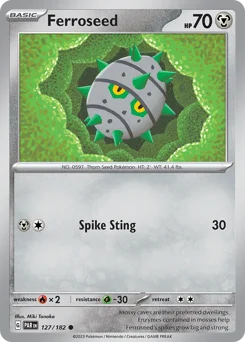 Ferroseed Pokemon card from Paradox Rift, card number 127
