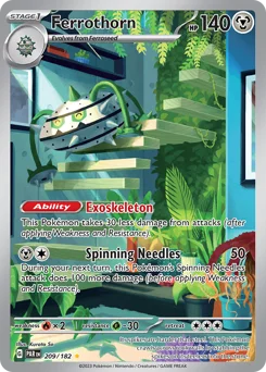 Ferrothorn Pokemon card from Paradox Rift, card number 209