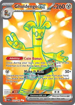 Gholdengo ex Pokemon card from Paradox Rift, card number 231