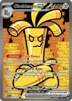 Gholdengo ex Pokemon card from Paradox Rift, card number 252