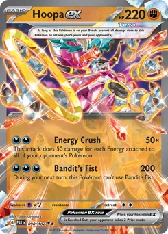 Hoopa ex Pokemon card from Paradox Rift, card number 98