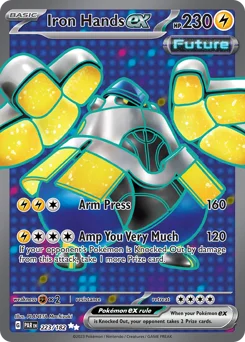 Iron Hands ex Pokemon card from Paradox Rift, card number 223