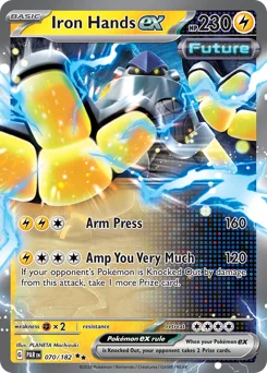Iron Hands ex Pokemon card from Paradox Rift, card number 70