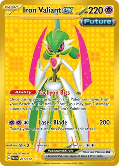 Iron Valiant ex Pokemon card from Paradox Rift, card number 261