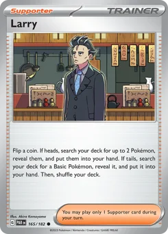 Larry Pokemon card from Paradox Rift, card number 165