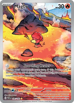 Magby Pokemon card from Paradox Rift, card number 186