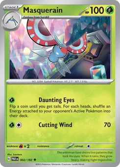 Masquerain Pokemon card from Paradox Rift, card number 2