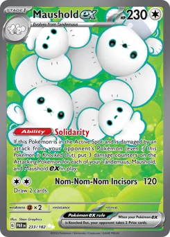 Maushold ex Pokemon card from Paradox Rift, card number 233
