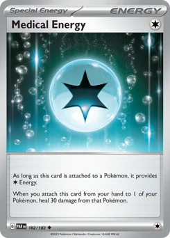 Medical Energy Pokemon card from Paradox Rift, card number 182