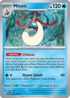 Milotic Pokemon card from Paradox Rift, card number 36
