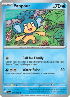 Panpour Pokemon card from Paradox Rift, card number 41