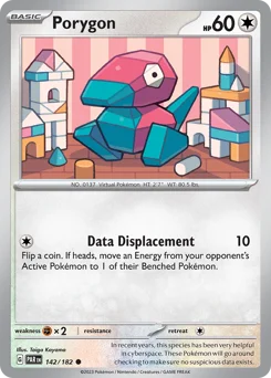 Porygon Pokemon card from Paradox Rift, card number 142
