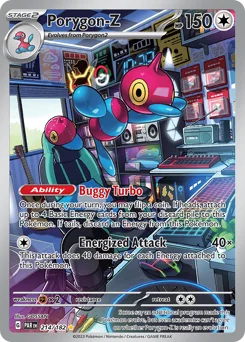 Porygon-Z Pokemon card from Paradox Rift, card number 214