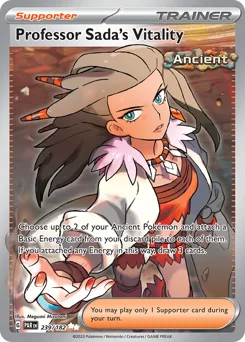 Professor Sada's Vitality Pokemon card from Paradox Rift, card number 239