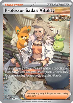 Professor Sada's Vitality Pokemon card from Paradox Rift, card number 256