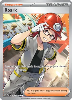 Roark Pokemon card from Paradox Rift, card number 242