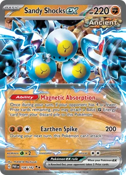 Sandy Shocks ex Pokemon card from Paradox Rift, card number 108
