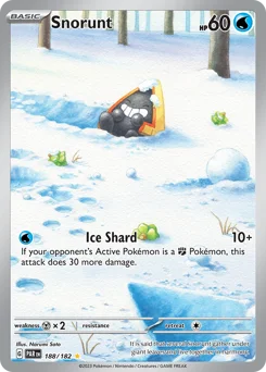 Snorunt Pokemon card from Paradox Rift, card number 188