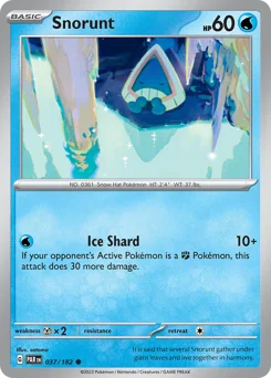 Snorunt Pokemon card from Paradox Rift, card number 37