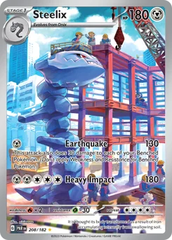 Steelix Pokemon card from Paradox Rift, card number 208