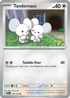 Tandemaus Pokemon card from Paradox Rift, card number 154