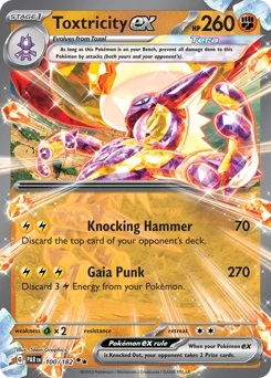 Toxtricity ex Pokemon card from Paradox Rift, card number 100